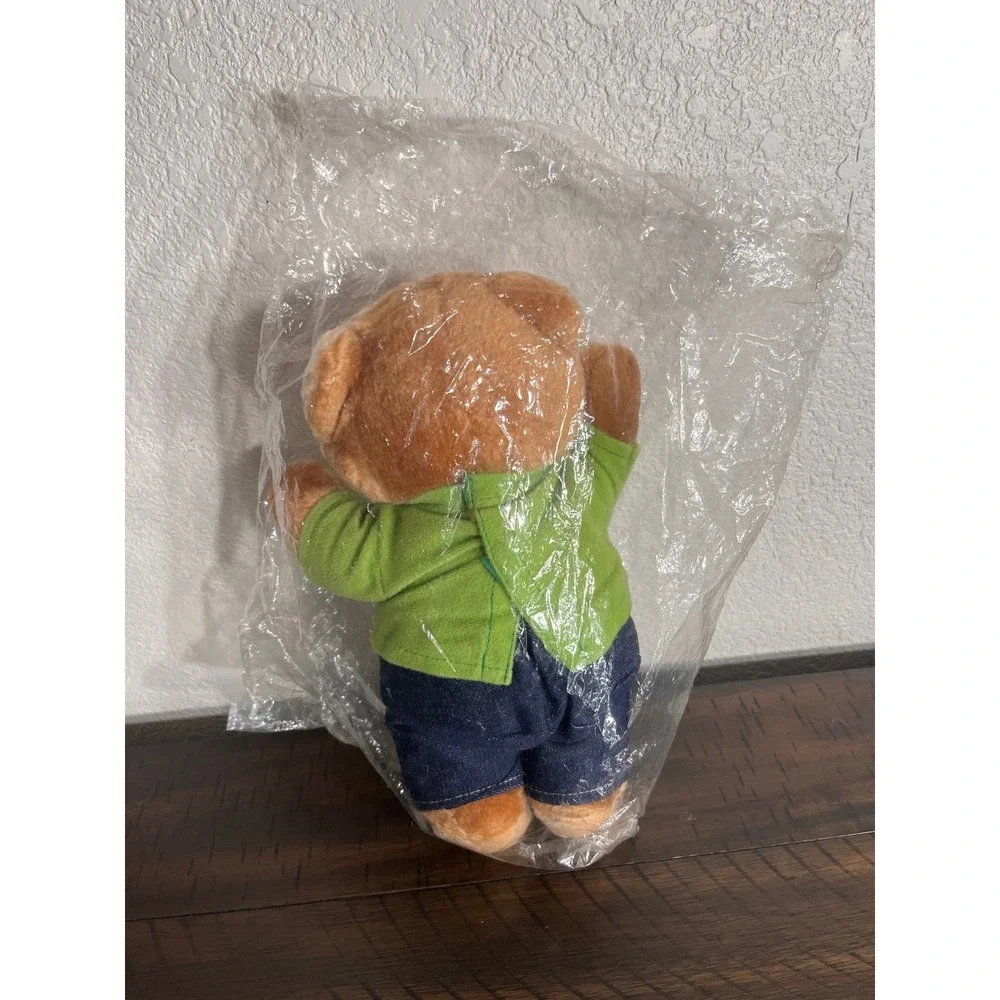 Cocos Restaurant Teddy Bear Plush Mascot Green Shirt Denim Pants Sealed Vintage